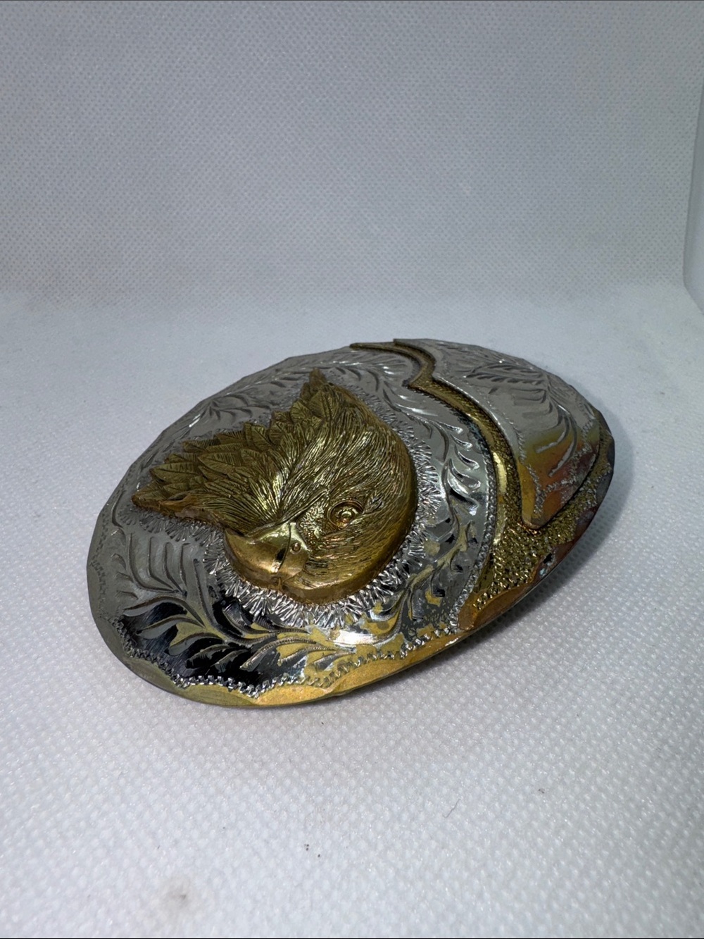 Silversmith Collection Western Eagle Two-Tone Belt Buckle - Gold & Silver - Picture 7 of 13